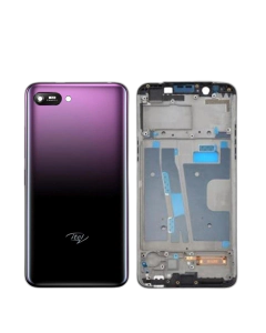 iTel A25 Pro Housing Middle Frame With Side Button and Camera Lens Complete Body Casing Replacement For A25 Pro - Purple