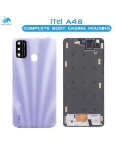 iTel A48 Housing Middle Frame With Side Button and Camera Lens Complete Body Casing Replacement For A48 - Purple