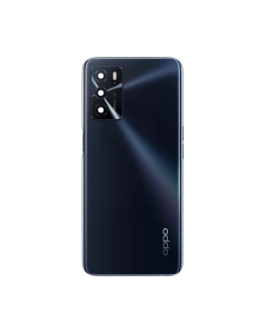Oppo A16 Housing Middle Frame With Side Button and Replacement Battery Back Door For A16 - Black