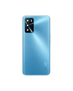 Oppo A16 Housing Middle Frame With Side Button and Replacement Battery Back Door For A16 - Blue