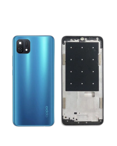 Oppo A16e Housing Middle Frame With Side Button and Camera Lens Complete Body Casing Replacement For A16e - Blue