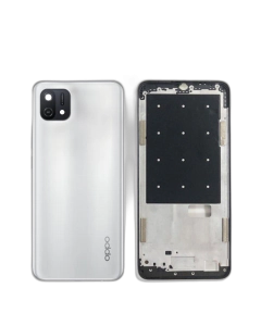Oppo A16e Housing Middle Frame With Side Button and Camera Lens Complete Body Casing Replacement For A16e - White