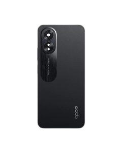 Oppo A18 Housing Middle Frame With Side Button and Replacement Battery Back Door For A18 - Black