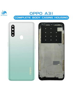 Oppo A31 Housing Middle Frame With Side Button and Camera Lens Complete Body Casing Replacement For A31 - White