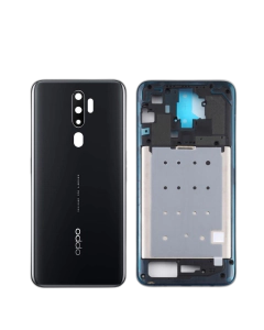 Oppo A5 2020 Housing Middle Frame With Side Button and Camera Lens Complete Body Casing Replacement For A5 2020 - Black