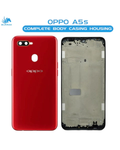 Oppo A5s Housing Middle Frame With Side Button and Camera Lens Complete Body Casing Replacement For A5s - Red