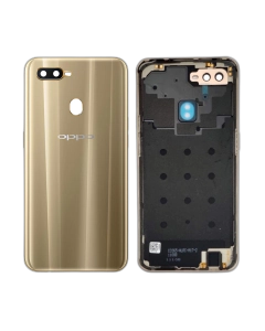 Oppo A7 Housing Middle Frame With Side Button and Replacement Battery Back Door For A7 - Golden