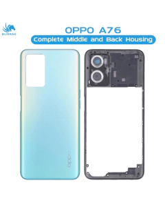 Oppo A76 Housing Middle Frame With Side Button and Camera Lens Body Casing Replacement For A76 - Blue
