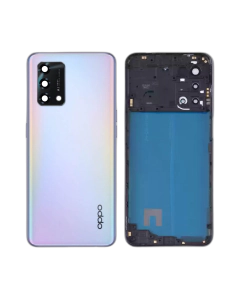 Oppo A95 Housing Middle Frame With Side Button and Replacement Battery Back Door For A95 - Silver