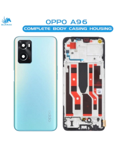 Oppo A96 Housing Middle Frame With Side Button and Camera Lens Complete Body Casing Replacement For A96 - Blue