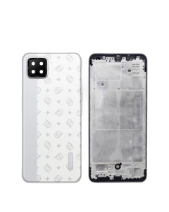 Oppo F17 Housing Middle Frame With Side Button and Camera Lens Complete Body Casing Replacement For F17 - White