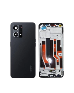 Oppo F21 Pro 4G Housing Middle Frame With Side Button and Camera Lens Complete Body Casing Replacement For F21 Pro 4G - Black