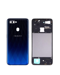 Oppo F9 Housing Middle Frame With Side Button and Camera Lens Complete Body Casing Replacement For F9 - Blue
