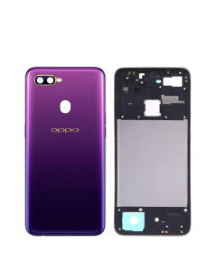 Oppo F9 Housing Middle Frame With Side Button and Camera Lens Complete Body Casing Replacement For F9 - Purple