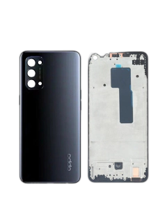 Oppo Reno 5 4G Housing Middle Frame With Side Button and Camera Lens Complete Body Casing Replacement For Reno 5 4G - Black