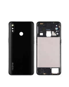 Realme 3 Housing Middle Frame With Side Button and Camera Lens Complete Body Casing Replacement - Black