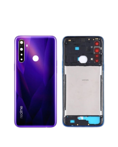 Realme 5 Housing Middle Frame With Side Button and Camera Lens Complete Body Casing Replacement For - Purple
