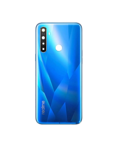 Realme 5 Rear Back Body Casing Housing Replacement Battery Back Door With Side Buttons And Camera Lens For Realme 5 - Blue