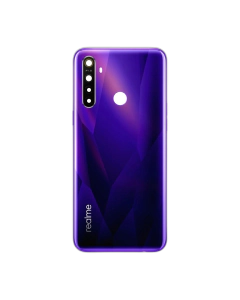 Realme 5 Rear Back Body Casing Housing Replacement Battery Back Door With Side Buttons And Camera Lens For Realme 5 - Purple