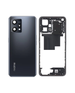 Realme 9 Housing Middle Frame With Side Button and Replacement Battery Back Door For Realme 9 - Black