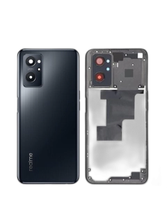 Realme 9i Housing Middle Frame With Side Button and Replacement Battery Back Door For Realme 9i - Black