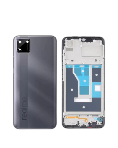 Realme C11 2021 Housing Middle Frame With Side Button and Camera Lens Complete Body Casing Replacement For C11 2021 - Grey