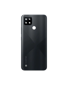 Realme C21 Rear Back Body Casing Housing Replacement Battery Back Door With Side Buttons And Camera Lens For Realme C21 - Black