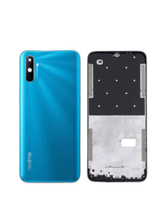Realme C3 Housing Middle Frame With Side Button and Camera Lens Complete Body Casing Replacement - Blue