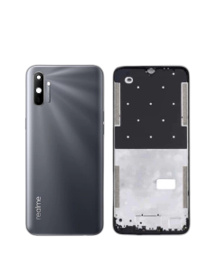 Realme C3 Housing Middle Frame With Side Button and Camera Lens Complete Body Casing Replacement - Gray