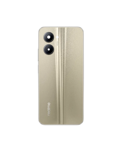 Realme C33 Housing Middle Frame With Side Button and Replacement Battery Back Door For C33 - Golden