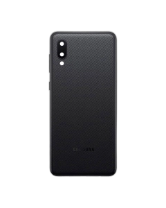 Samsung Galaxy A02 Rear Back Body Casing Housing Replacement Battery Back Door With Side Buttons And Camera Lens For Samsung A02 - Black