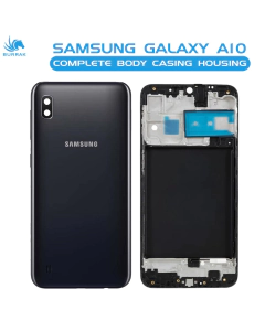 Samsung Galaxy A10 Housing Middle Frame With Side Button and Camera Lens Complete Body Casing Replacement For Galaxy A10 - Black