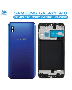 Samsung Galaxy A10 Housing Middle Frame With Side Button and Camera Lens Complete Body Casing Replacement For Galaxy A10 - Blue