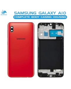 Samsung Galaxy A10 Housing Middle Frame With Side Button and Camera Lens Complete Body Casing Replacement For Galaxy A10 - Red