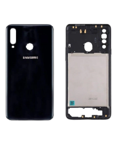 Samsung Galaxy A20s Rear Complete Body Casing Housing With Camera Lens Replacement For Samsung A20s - Black