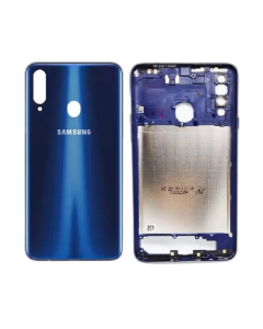 Samsung Galaxy A20s Rear Complete Body Casing Housing With Camera Lens Replacement For Samsung A20s - Blue