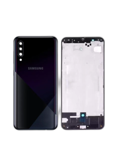 Samsung Galaxy A30s Housing Middle Frame With Side Button and Camera Lens Complete Body Casing Replacement For Galaxy A30s - Black