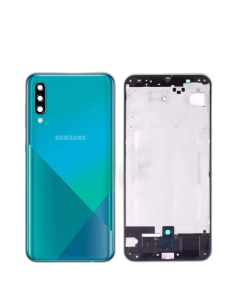 Samsung Galaxy A30s Housing Middle Frame With Side Button and Camera Lens Complete Body Casing Replacement For Galaxy A30s - Green