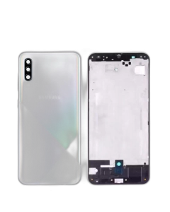 Samsung Galaxy A30s Housing Middle Frame With Side Button and Camera Lens Complete Body Casing Replacement For Galaxy A30s - White
