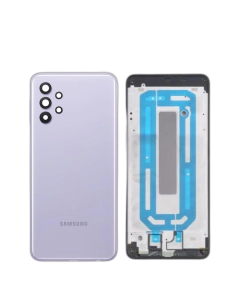 Samsung Galaxy A32 4G Housing Middle Frame With Side Button and Camera Lens Complete Body Casing Replacement For Galaxy A32 4G - Purple