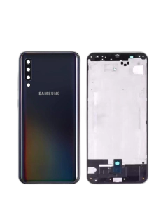 Samsung Galaxy A50 Housing Middle Frame With Side Button and Camera Lens Complete Body Casing Replacement For Galaxy A50 - Black