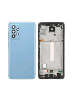 Samsung Galaxy A52 Housing Middle Frame With Side Button and Camera Lens Complete Body Casing Replacement For Galaxy A52 - Blue