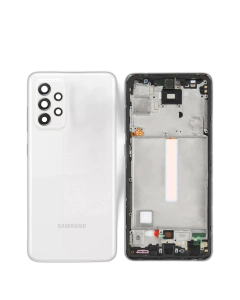 Samsung Galaxy A52 Housing Middle Frame With Side Button and Camera Lens Complete Body Casing Replacement For Galaxy A52 - White