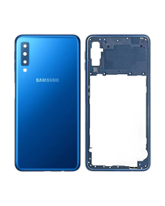 Samsung Galaxy A7 2018 Rear Back Body Casing Housing Replacement Battery Back Door With Side Buttons And Camera Lens For Samsung A7 2018 - Blue