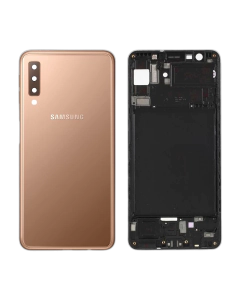 Samsung Galaxy A7 2018 Rear Complete Body Casing Housing With Camera Lens Replacement For Samsung A7 2018 - Golden