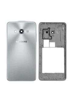 Samsung Galaxy J3 Pro 2016 Housing Middle Frame With Side Button and Camera Lens Complete Body Casing Replacement For Galaxy J3 Pro 2016 - White