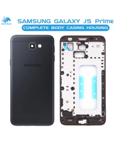Samsung Galaxy J5 Prime Housing Middle Frame With Side Button and Camera Lens Complete Body Casing Replacement For Galaxy J5 Prime - Black