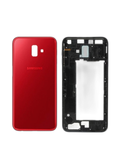 Samsung Galaxy J6 Plus Housing Middle Frame With Side Button and Camera Lens Body Casing Replacement For Galaxy J6 Plus - Red