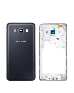 Samsung Galaxy J7 2016 Housing Middle Frame With Side Button and Camera Lens Complete Body Casing Replacement For Galaxy J7 2016 - Black
