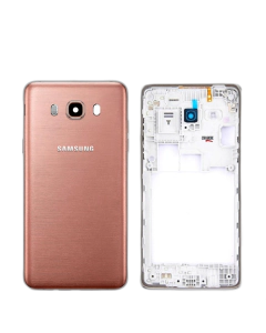 Samsung Galaxy J7 2016 Housing Middle Frame With Side Button and Camera Lens Complete Body Casing Replacement For Galaxy J7 2016 - Rose Gold